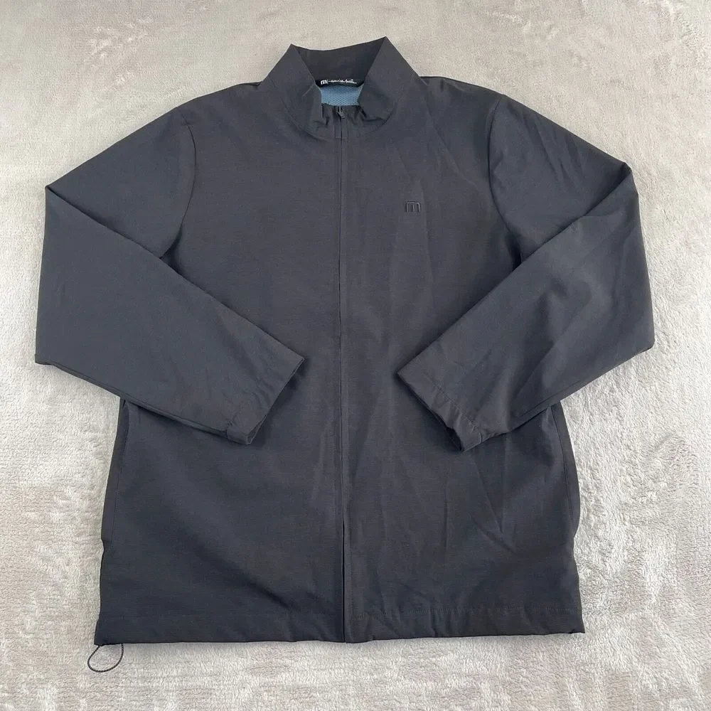 Travis Matthew Golf Jacket‎ Men Medium Black Full Zip Windbreaker Mesh Lined